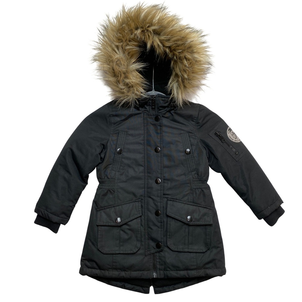 Diesel Parka Kids 4T Black Faux Fur Hood Fleece Lined RN 74299 Jacket